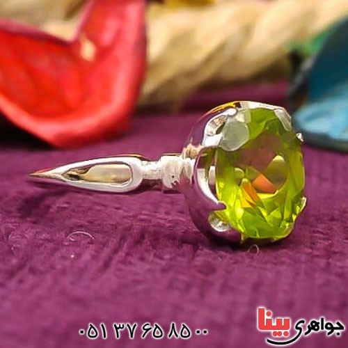 انگشتر زبرجد خوشرنگ خاص زنانه _کد:22618