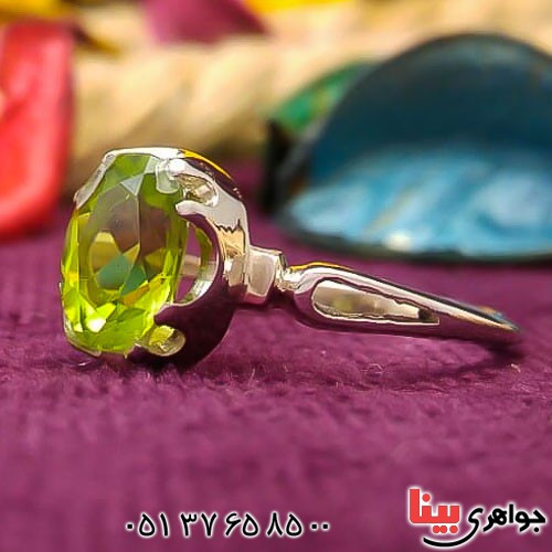 انگشتر زبرجد خوشرنگ خاص زنانه _کد:22618