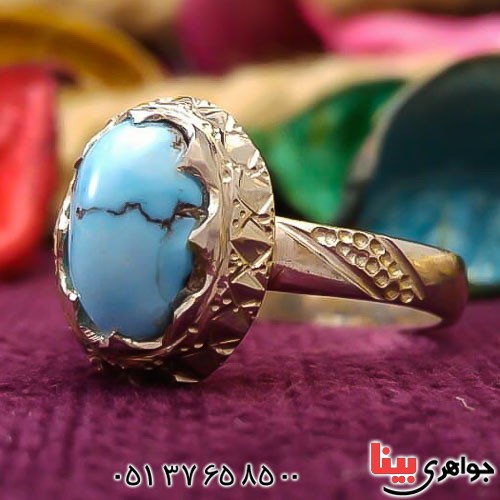 انگشتر فیروزه نیشابوری خوشرنگ خاص زنانه _کد:22620