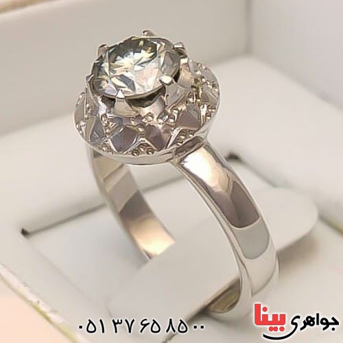 انگشتر موزانایت دست ساز فاخر زنانه _کد:22627