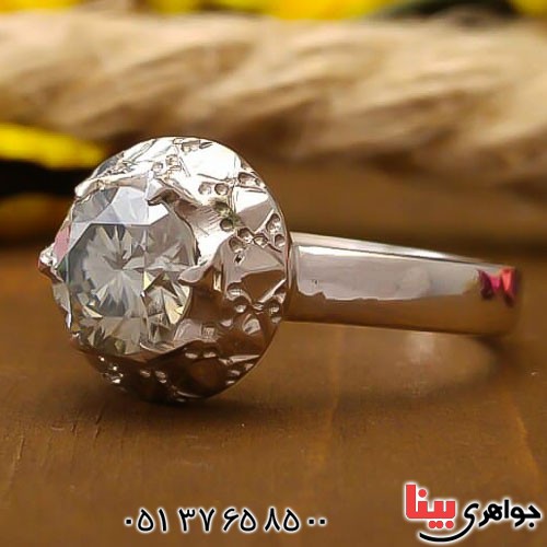 انگشتر موزانایت دست ساز فاخر زنانه _کد:22627