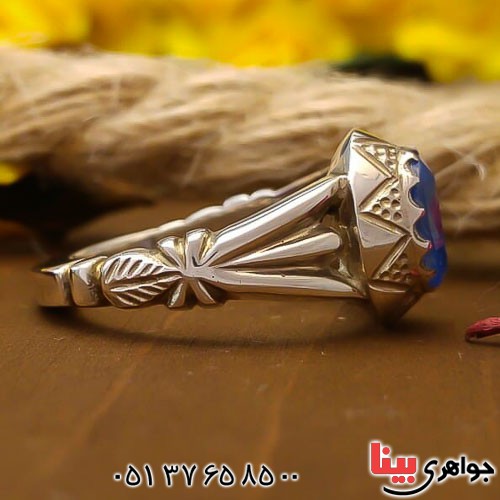 انگشتر توپاز آبی دست ساز زیبا زنانه _کد:22631