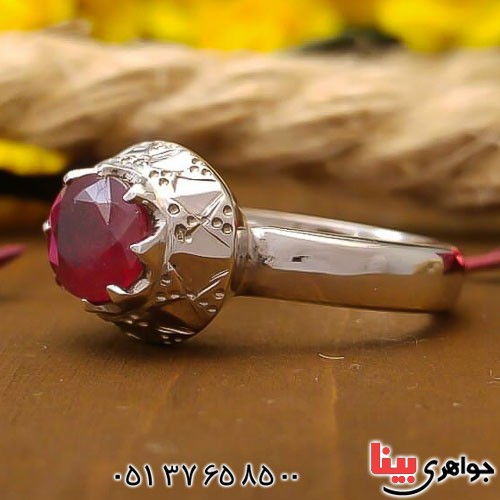 انگشتر یاقوت سرخ دست ساز زیبا و فاخر زنانه _کد:22635