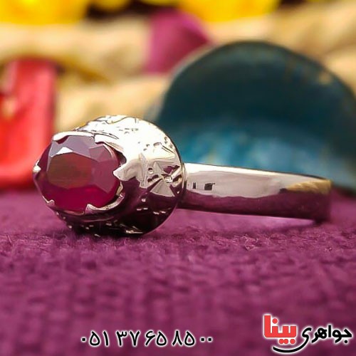 انگشتر یاقوت سرخ خوشرنگ دست ساز زنانه _کد:22645