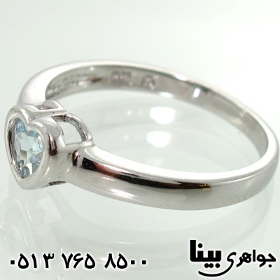 انگشتر آکوآمارین قلبی زنانه