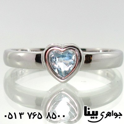 انگشتر آکوآمارین قلبی زنانه