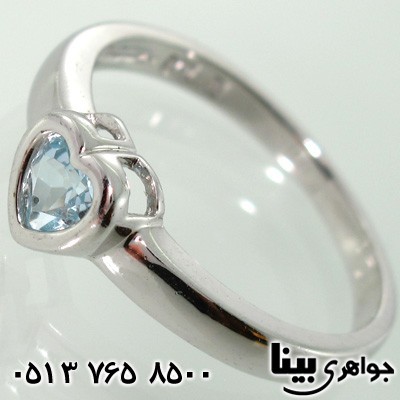 انگشتر آکوآمارین قلبی زنانه