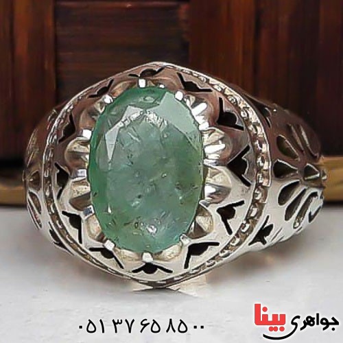 انگشتر زمرد زامبیا دست ساز فاخر مردانه  _کد:22671