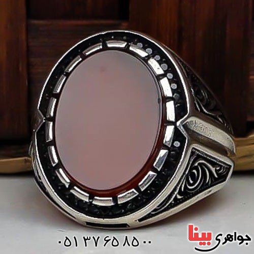 انگشتر عقیق قرمز مردانه اسپرت ترک _کد:22675
