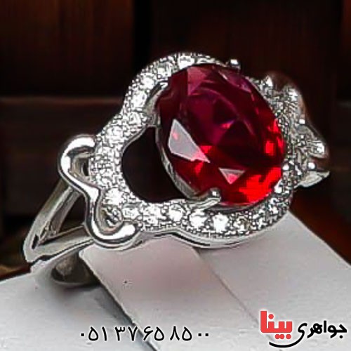 انگشتر یاقوت سرخ خوشرنگ زنانه _کد:22680