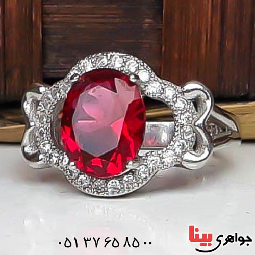 انگشتر یاقوت سرخ خوشرنگ زنانه _کد:22680