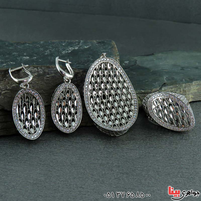 سرویس نقره طرح برگ رودیوم زنانه _کد:22681