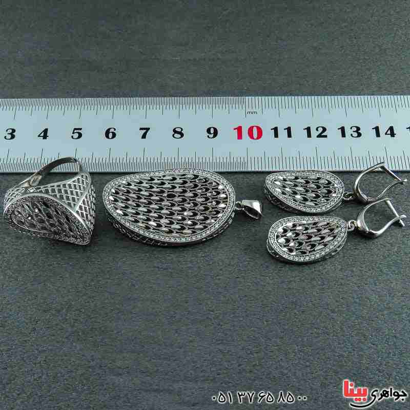 سرویس نقره طرح برگ رودیوم زنانه _کد:22681