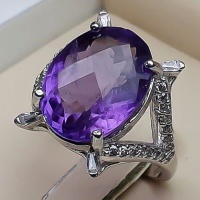 انگشتر آمتیست آفریقایی زیبا رودیوم زنانه 