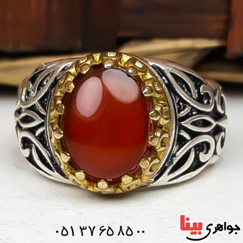 انگشتر عقیق یمنی زیبا مردانه _کد:22784