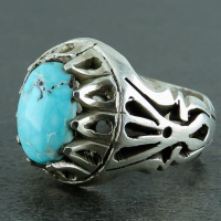 انگشتر فیروزه نیشابوری مردانه زیبا و خاص 