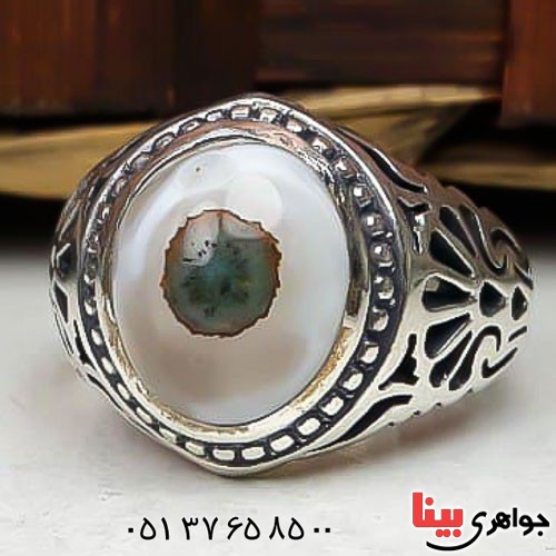 انگشتر عقیق باباقوری زیبا مردانه _کد:22788