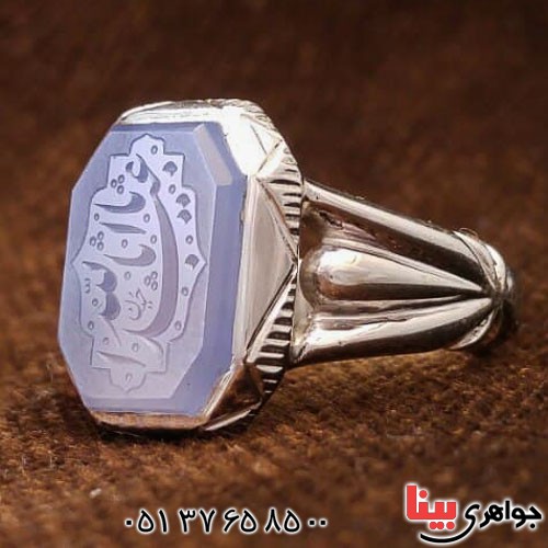 انگشتر عقیق یمنی یاسی با حکاکی یا ابا عبدالله _کد:22816