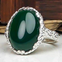 انگشتر عقیق سبز خوشرنگ زنانه 