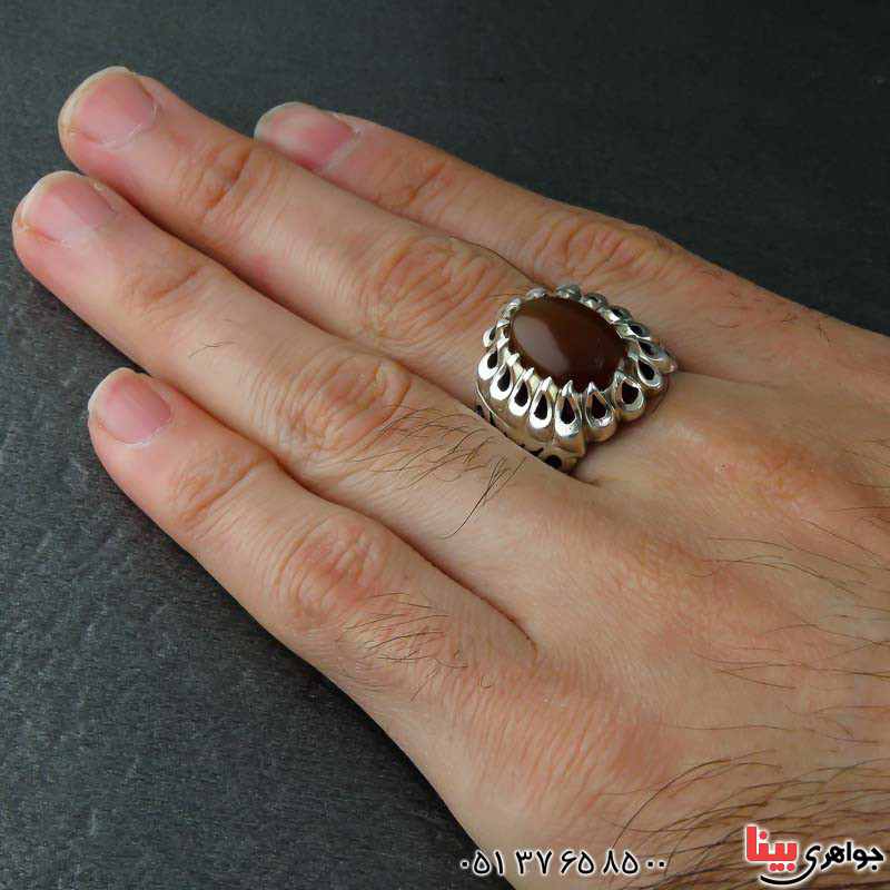 انگشتر اوپال آفریقایی خوشرنگ دست ساز مردانه _کد:22952