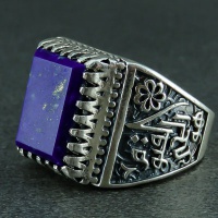 انگشتر لاجورد افغان بسیار زیبا 