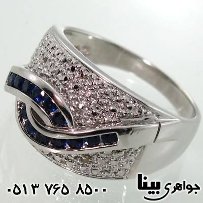 انگشتر یاقوت کبود طرح موج مردانه