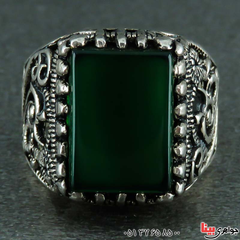 انگشتر عقیق سبز بسیار زیبا _کد:22965