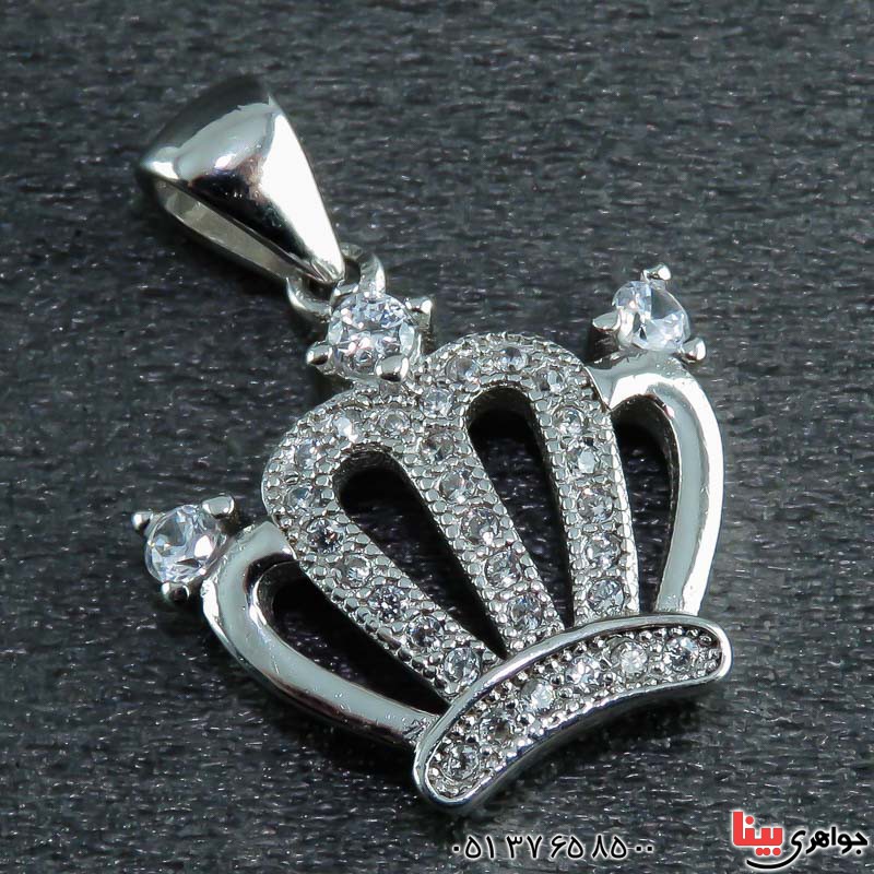 گردنبند نقره تاج پرنس رودیوم _کد:22972