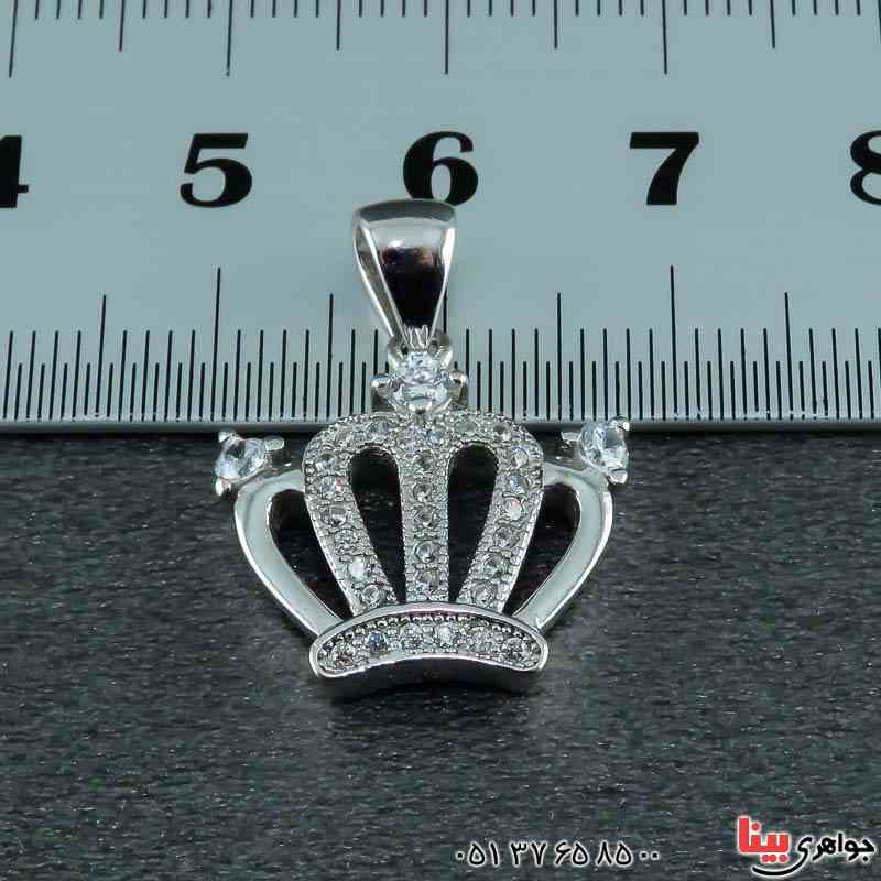 گردنبند نقره تاج پرنس رودیوم _کد:22972