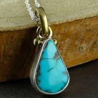 گردنبند فیروزه نیشابوری مدل اشکی 