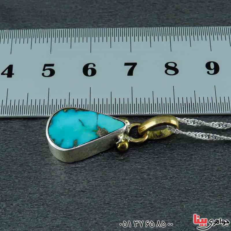 گردنبند فیروزه نیشابوری مدل اشکی _کد:22973