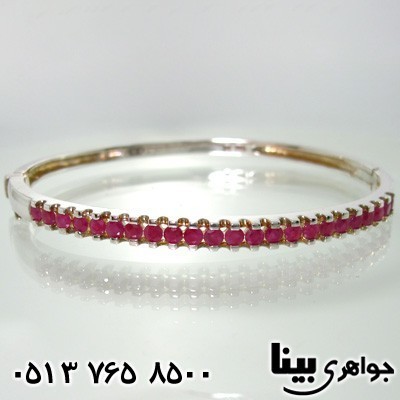 دستبند یاقوت سرخ 22 نگین زنانه