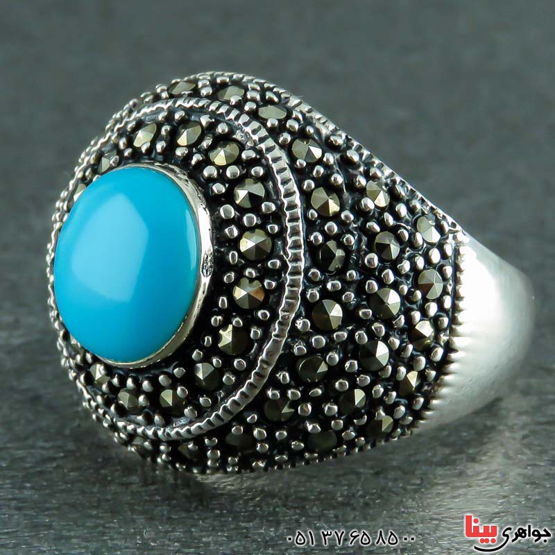 انگشتر فیروزه مارکازیتی زنانه زیبا _کد:22999
