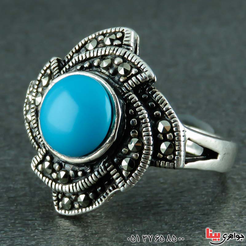 انگشتر فیروزه  زنانه مارکازیتی زیبا_کد:23022