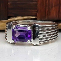 انگشتر آمتیست آفریقایی فاخر و دست ساز مردانه 