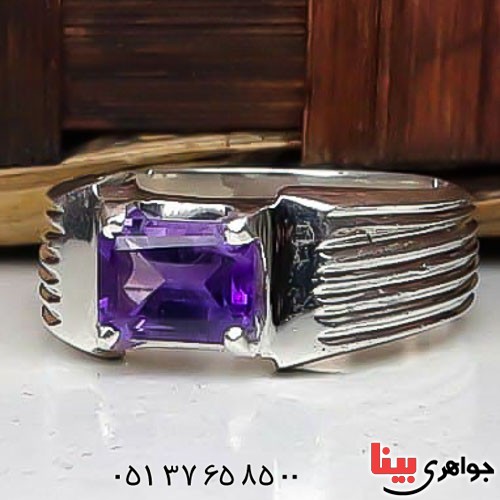 انگشتر آمتیست آفریقایی فاخر و دست ساز مردانه _کد:23031