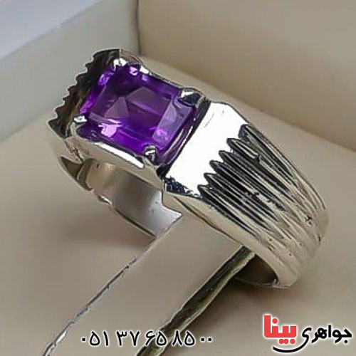 انگشتر آمتیست آفریقایی فاخر و دست ساز مردانه _کد:23031