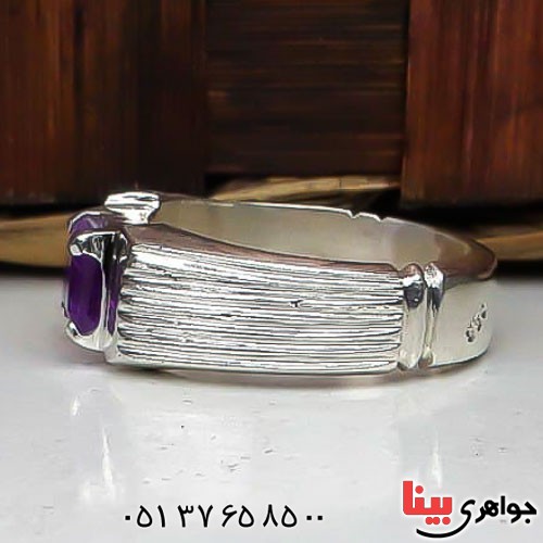 انگشتر آمتیست آفریقایی فاخر و دست ساز مردانه _کد:23031