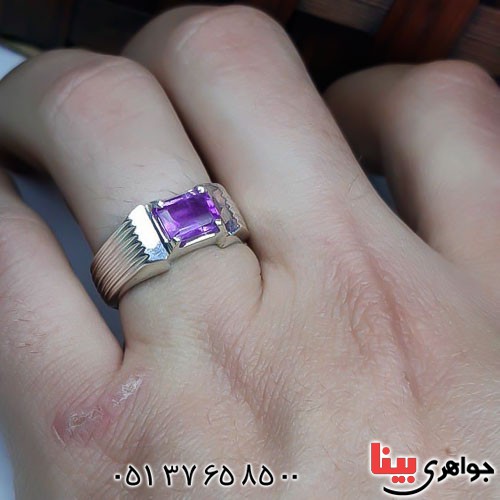 انگشتر آمتیست آفریقایی فاخر و دست ساز مردانه _کد:23031