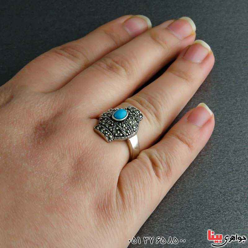 انگشتر فیروزه زنانه مارکازیتی زیبا _کد:23035