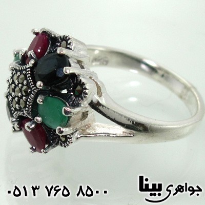انگشتر چند جواهر 6 سنگ جفتی زنانه
