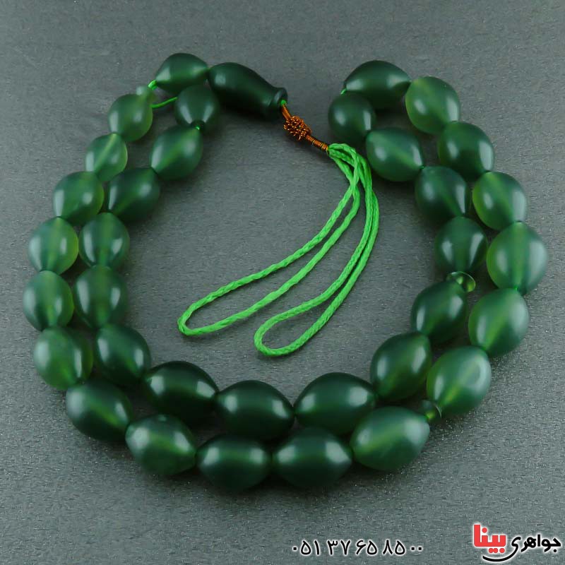 تسبیح شامقصود سبز درشت 33 دانه _کد:23048