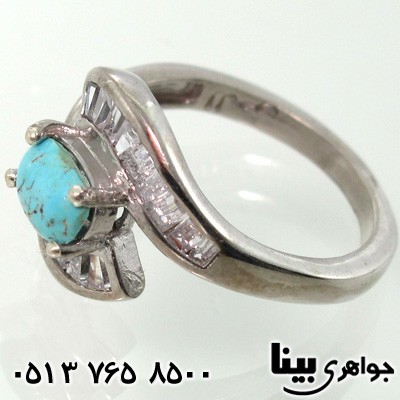 انگشتر فیروزه طرح چشم زنانه