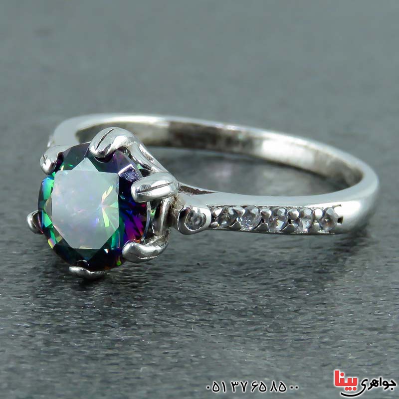 انگشتر توپاز هفت رنگ بسیار زیبا _کد:23079