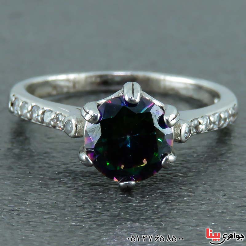 انگشتر توپاز هفت رنگ بسیار زیبا _کد:23079