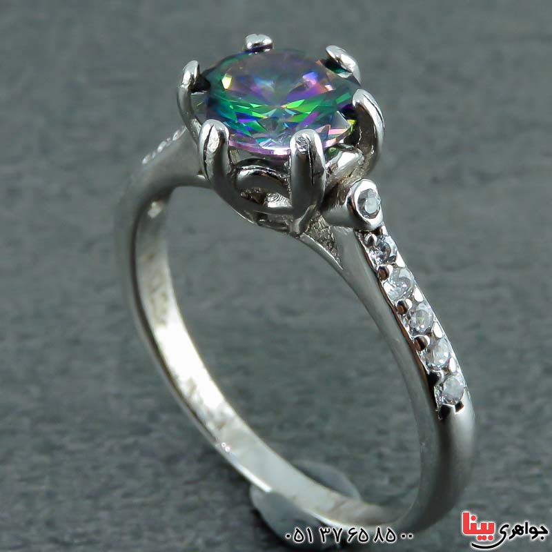 انگشتر توپاز هفت رنگ بسیار زیبا _کد:23079