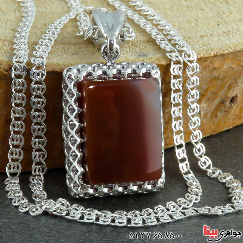گردنبند عقیق یمنی خوشرنگ و فاخر زنانه