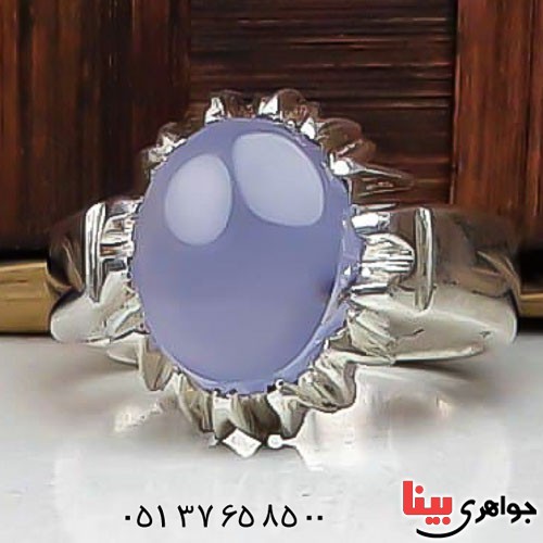 انگشتر عقیق یمنی کبود بسیار عالی و شیک مردانه _کد:23089