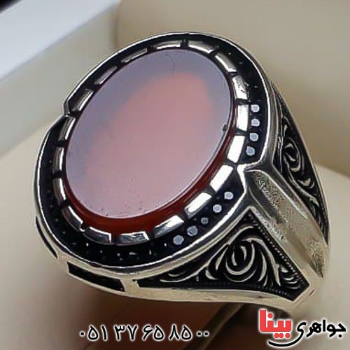 انگشتر عقیق قرمز اسپرت ترک _کد:23092