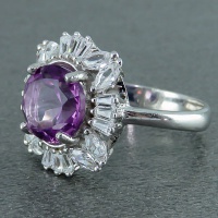 انگشتر آمتیست آفریقایی خوشرنگ خاص رودیوم زنانه 